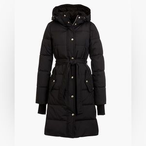 J.Crew factory black long puffer jacket